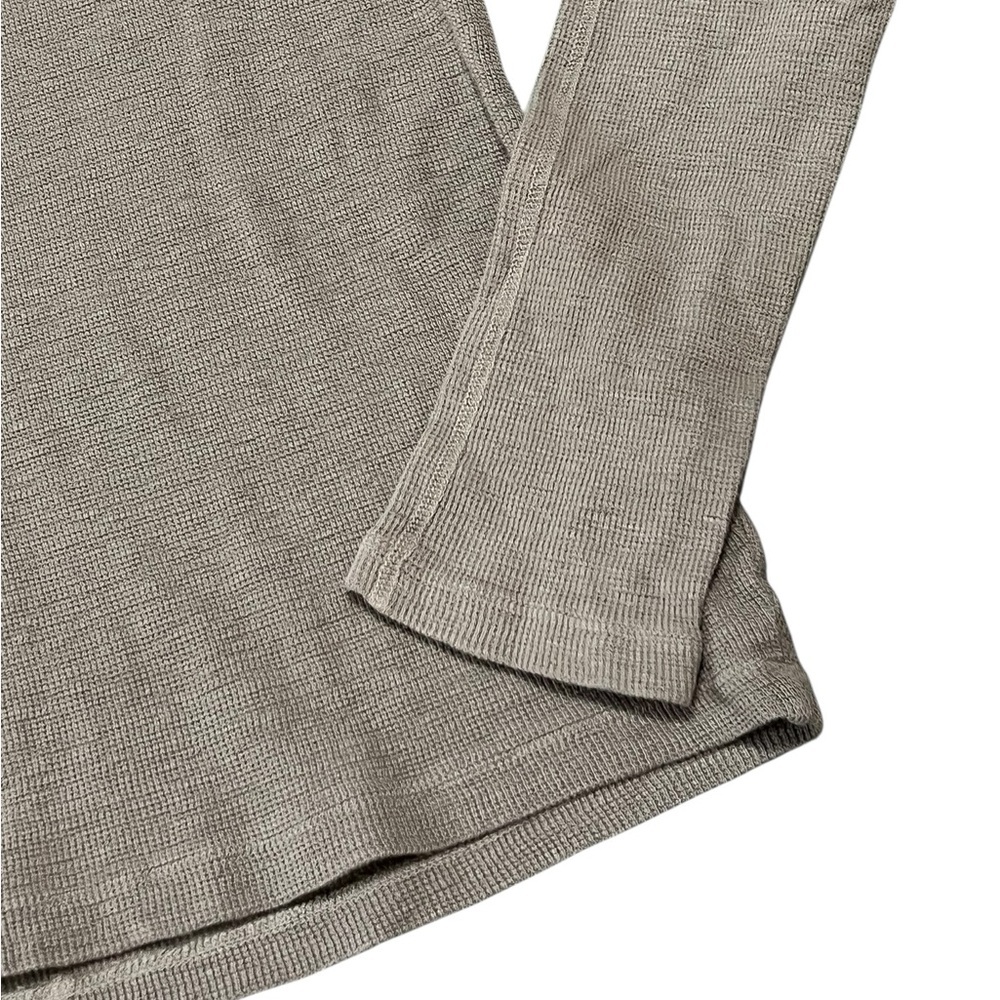 James Perse standard taupe scoop neck long sleeve cotton Henley top Made in USA - Picture 5 of 9